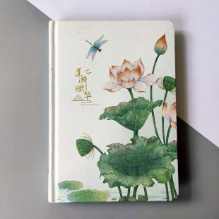 Фактурний блокнот з ілюстраціями в стилі китайського живопису "Ніжність лотоса" Білий